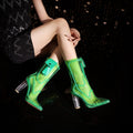 Electrifiying Neon Transparent Ankle Boots