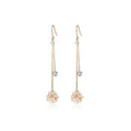 Four-leaf Flower Ball Gold Earrings