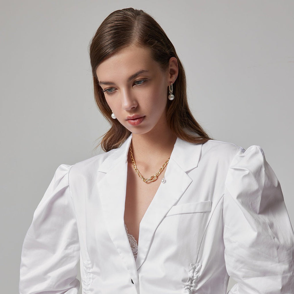 French Lady Gold Earrings