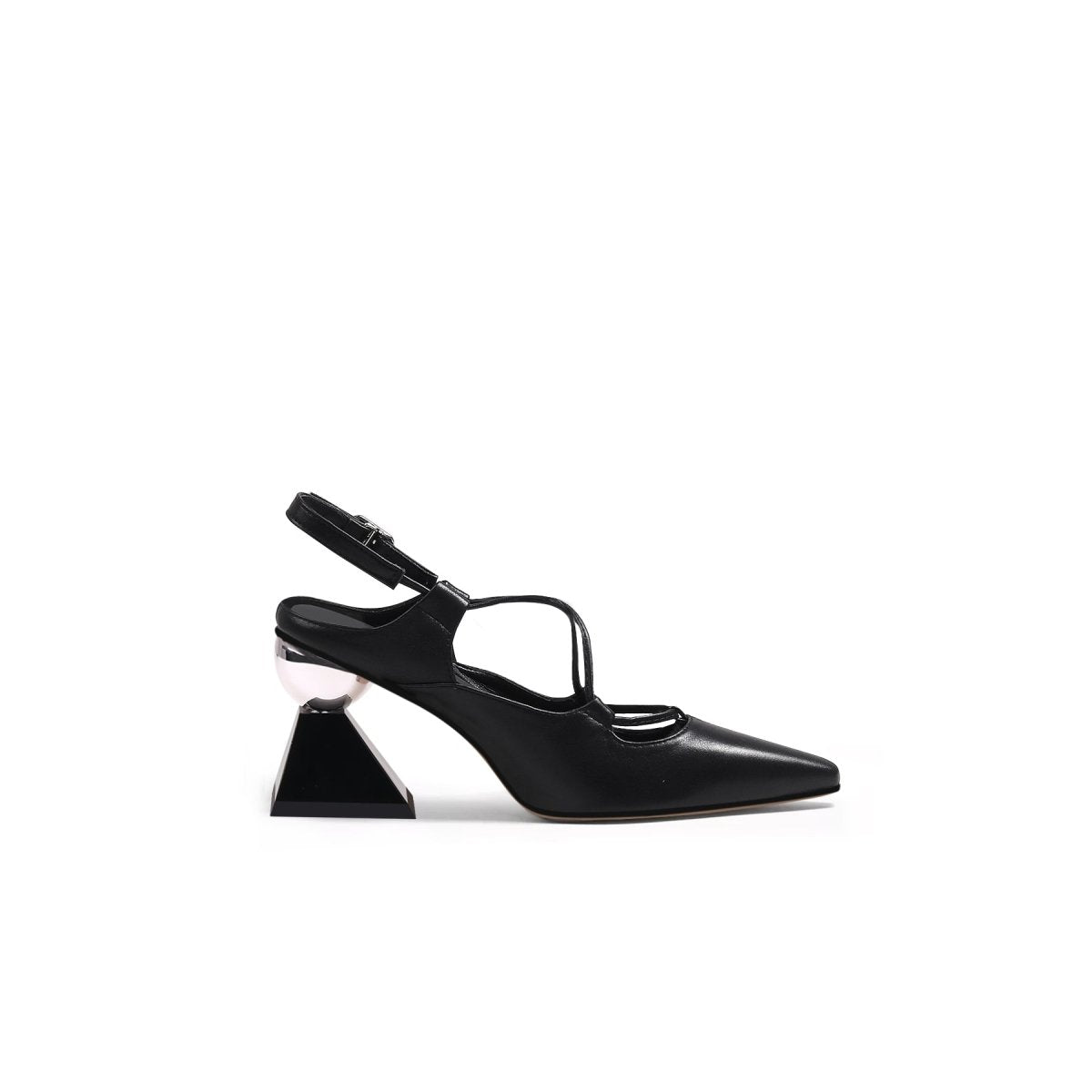 Multi-Strap Pointed Toe Block Heels
