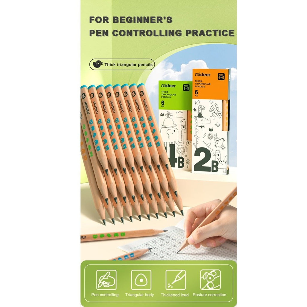 Thick Triangular Pencils - HB 18pcs