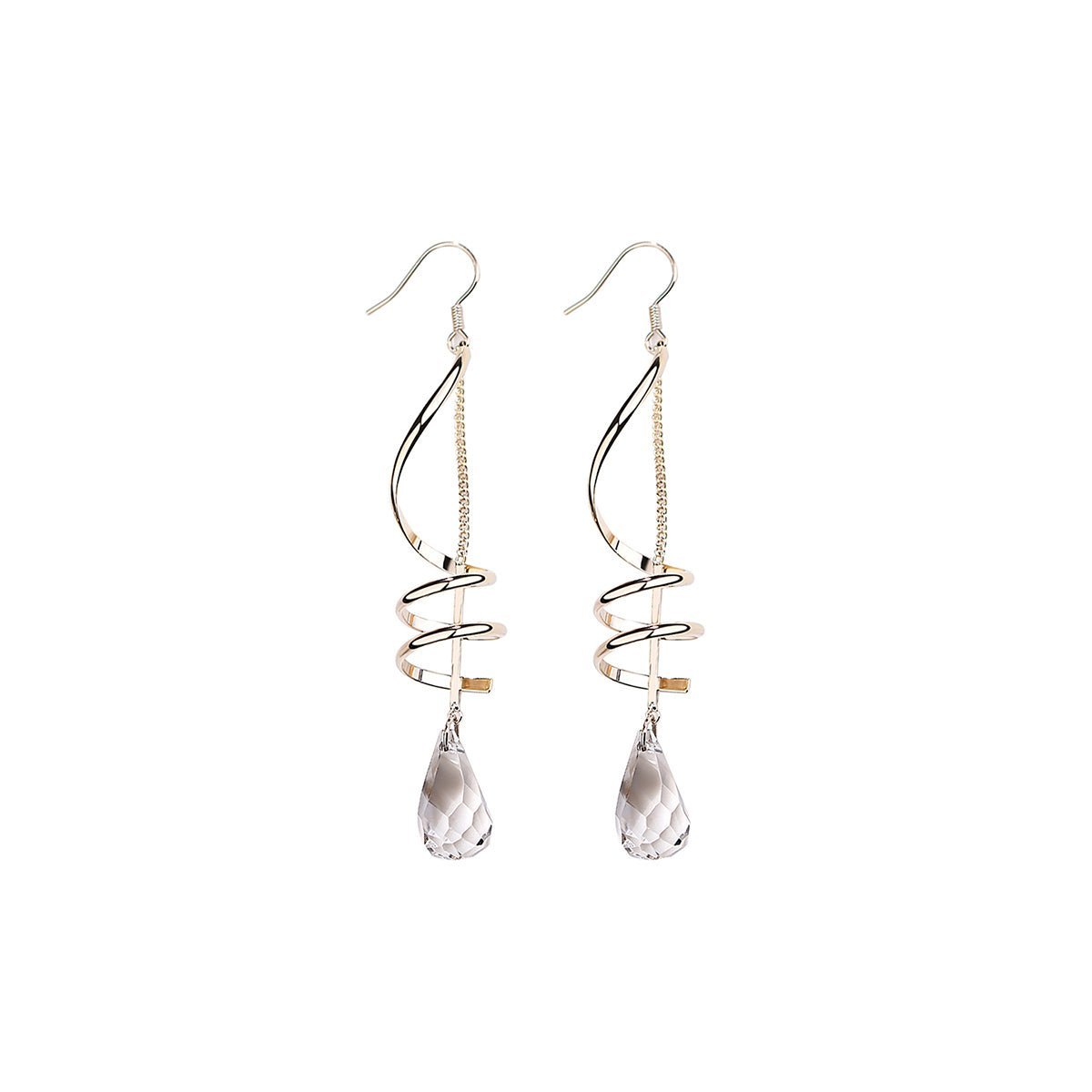 Wavy Chandelier Gold Earrings